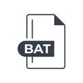BAT File Format Icon. Batch file format extension line icon