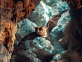 Bat in cave Royalty Free Stock Photo