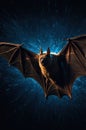Majestic Flying Fox Bat in Night Sky Royalty Free Stock Photo