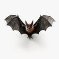 Colorized Bat Flying On White Background In Dan Witz Style