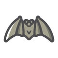 Bat. Flittermouse. Bloodsucker with wings Vector Cartoon illustration
