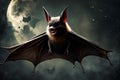 bat flying in a scary night