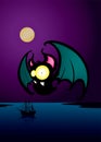 Bat.Funny looking cartoon character. Royalty Free Stock Photo