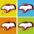 Bat Halloween Speech Bubble in Pop-Art Style backgrounds set