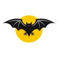 Bat icon, flat style Royalty Free Stock Photo