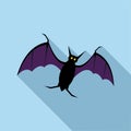 Bat icon, flat style Royalty Free Stock Photo