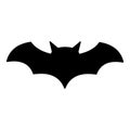 Bat icon, silhouette vector symbol isolated on white background Royalty Free Stock Photo