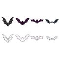 Bat icon vector set. Halloween illustration sign collection. vampire symbol or logo. Royalty Free Stock Photo