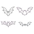 Bat icon vector set. Halloween illustration sign collection. vampire symbol or logo. Royalty Free Stock Photo