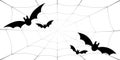 Bat icons set. Bat wings, black web silhouette isolated white background. Symbol Halloween holiday, mystery cartoon dark Royalty Free Stock Photo