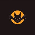 Halloween Bat Logo Design Illustration In Dc Comics Style