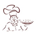 pie chef 2 logo icon template Royalty Free Stock Photo