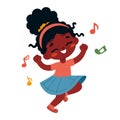 cartoon girl happy dancing and singing Royalty Free Stock Photo