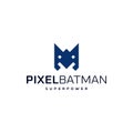 Bat man character from pixel. Royalty Free Stock Photo