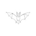 Bat is a nocturnal animal. A symbol of Halloween. The bat in flight