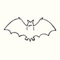 Bat outline, hand drawn doodle, drawing, sketch illustration