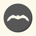 Bat, round icon with the illusion of volume, simple color change Royalty Free Stock Photo