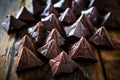 bat-shaped chocolates scattered on a wooden surface