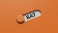 bat sign on slide switch spelling concept, slide switch spelling. Royalty Free Stock Photo