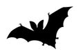 Bat silhouette vector cartoon Royalty Free Stock Photo