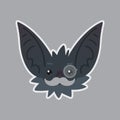 Bat sticker. Emoji. Vector illustration of cute Halloween