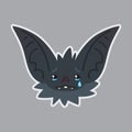 Bat sticker. Emoji. Vector illustration of cute Halloween