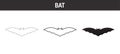 Bat tracing and coloring worksheet for kids Royalty Free Stock Photo