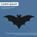Bat Vampire Black Flat Icon Vector Royalty Free Stock Photo