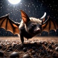 Bat wild animal living in nature, part of ecosystem