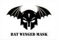 Bat winged black mask. warrior Royalty Free Stock Photo