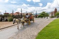 Jun 30,2018 :Tourists on a wagon at Las casas filipinas,Bataan, Philippines