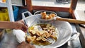 Batagor or abbreviated from Bakso Tahu Goreng, is fried bakso and tofu