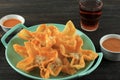 Batagor, Indonesian Speciality Fried Dumpling Served with Spicy Peanut Sauce