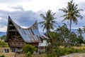 Batak house at Samosir island, Lake Toba, Sumatra, Indonesia Royalty Free Stock Photo