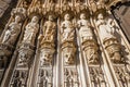 Batalha Monastery, Portugal. Statues of the Apostles on the left of the Gothic Portal