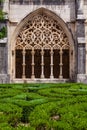 Batalha, Portugal. Intricate stonework in the Claustro Real or Royal Cloister of Monastery of Batalha