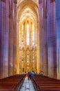 BATALHA, PORTUGAL, MAY 28, 2019: Interior of church in the Batalha monastery, Portugal Royalty Free Stock Photo