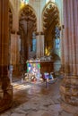 BATALHA, PORTUGAL, MAY 28, 2019: Tomb of king John I in the Batalha monastery, Portugal Royalty Free Stock Photo