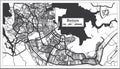 Batam Indonesia City Map in Black and White Color