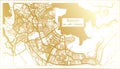 Batam Indonesia City Map in Retro Style in Golden Color. Outline Map