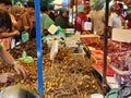 Batam, Indonesia, July 16, 2023: Busy atmosphere of fruit vendor stalls at the Toss 3000 morning market, Batam City