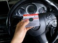 Driving license Indonesia, a young man holding a driver\'s license, the latest model of sim