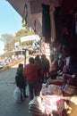 Shopkeepers with makeshift stalls. Located in loop-line between Darjeeling and Ghum, a