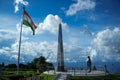 The Batasia Loop is a spiral railway created of the Darjeeling Himalayan Railway,The Batasia Loop has a Gurkha War Memorial Royalty Free Stock Photo