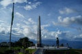The Batasia Loop is a spiral railway created of the Darjeeling Himalayan Railway,The Batasia Loop has a Gurkha War Memorial Royalty Free Stock Photo