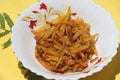 Batata salli, Potato shreds stir fry, Maharashtrian traditional food