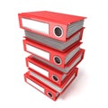 Batch of binders, red office folders. 3D render