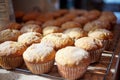 Batch of homemade freshly baked cupcakes