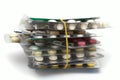 Batch of pills packages Royalty Free Stock Photo