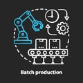 Batch production chalk concept icon. Manufacturing method idea. Continuous, mass production process. Serial manufacture